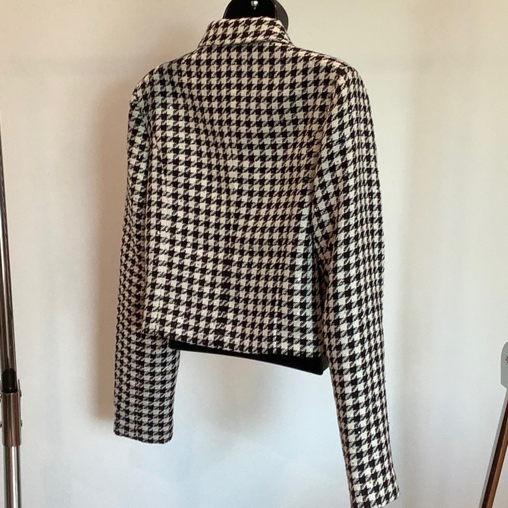 NWT Jason Wu Houndstooth Blazer black white with Sequins - Picture 8 of 13
